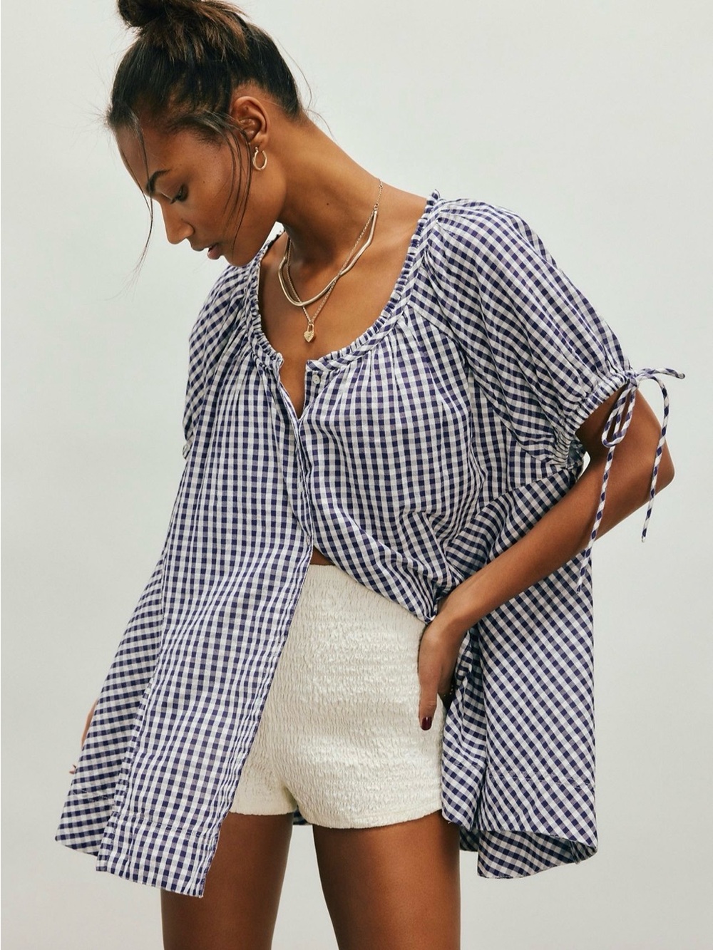 Farley Gingham Tunic Free People NWT